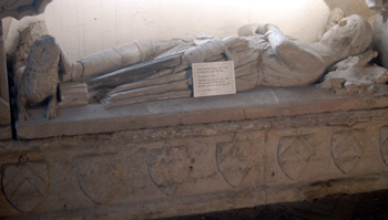 Close-up of the tomb of the unknown knight in the south aisle January 2011
